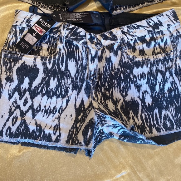 NWT BLEULAB REVERSIBLE SHORTS Ikat bleach summer sexy booty pant denim jean - Picture 5 of 10